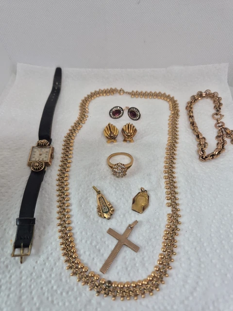 Lot De Bijoux Anciens Et Vintage Dorés - Plaqué Or Ou 18k ? - Modèles Rares - Réf. R353