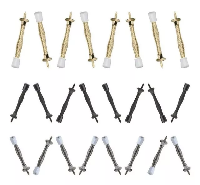 National Hardware 3" Spring Door Stopper Spring Door Stop with Rubber Tip-8 Pack