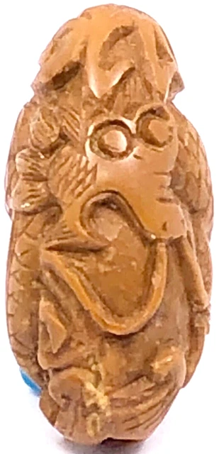 Antique Carved Dragon Buddhist Prayer Bead 28mm Chinese Arhat Hediao Beads #17