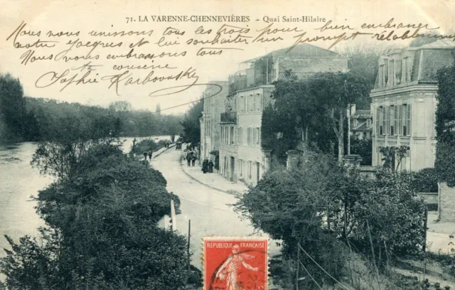 LA VARENNE SAINT HILAIRE CHENNEVIERES  SUR MARNE Quai St Hilaire + 1 carte OFFer