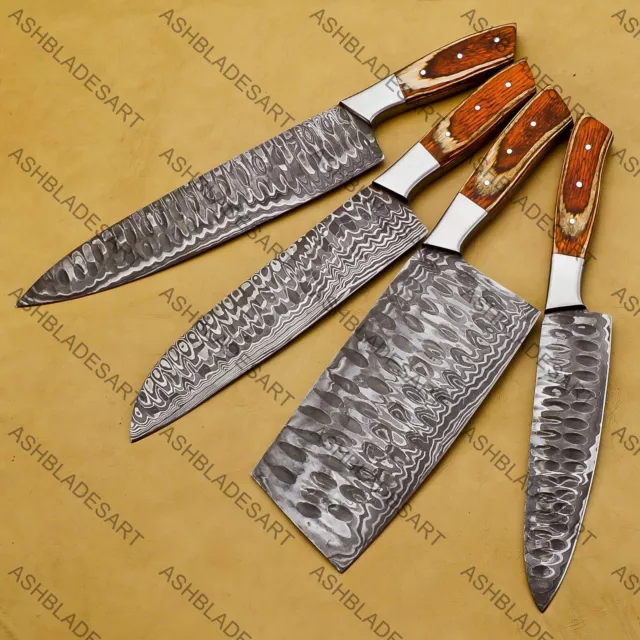 Knife Set 4 Piece Damascus Chef Knife Professional Kitchen Knives,Kitchen