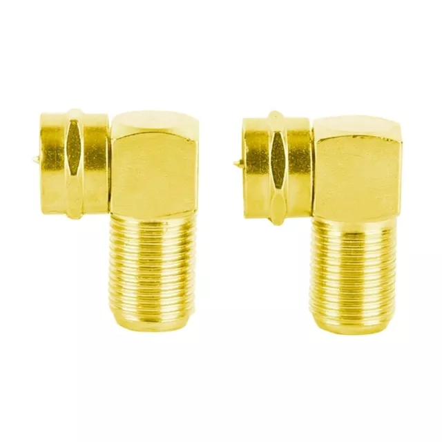 90 Degree Coaxial Connector Right Angle F-Type Coax Adapter Male to Female