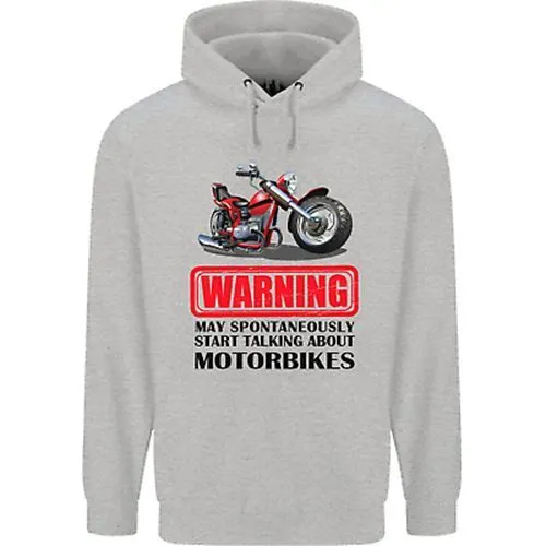 Warning Maggio Spontaneaoulsy Talking About Motociclette Uomo 80% Cotone Felpa