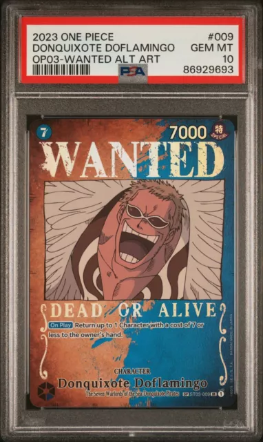 One Piece Doflamingo OP03 Wanted English PSA 10