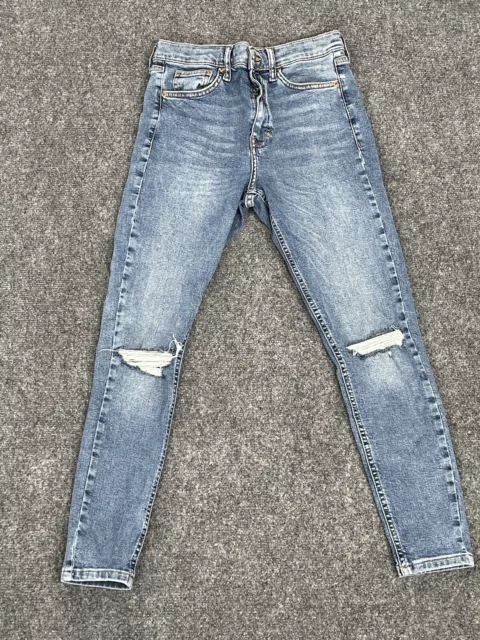 TOPSHOP Jeans Womens 2 Jamie W:26 Ripped Denim Skinny Pants Medium Wash N145