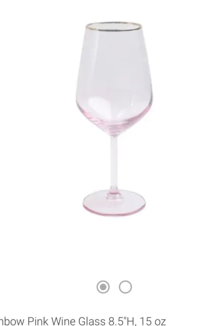 Vietri Rainbow Pink Wine Glass, set of 4