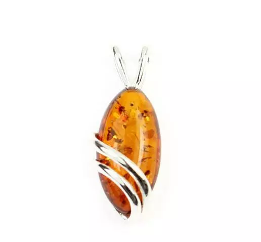 925 Sterling Silver & Baltic Amber Jewellery - GL271 - Designer Pendant