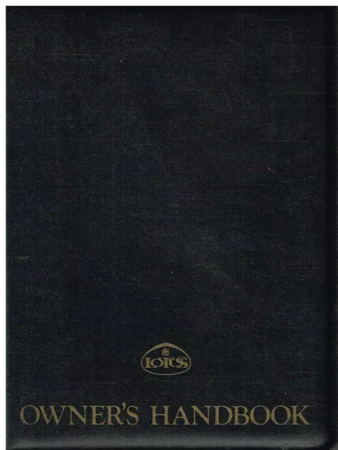 Lotus Esprit Turbo (X180) Orig 1987 Owners Instruction Handbook / Service Record