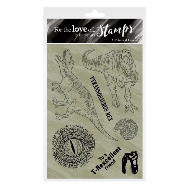 Hunkydory Crafts T Rex Dinosaur Fossil Skull 7 Pc Stamp Set Birthday Card Making