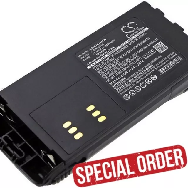 Battery For MOTOROLA HT1200,HT1225,HT1250,MTX8250,MTX8250 LS,MTX8250LS 2600mAh