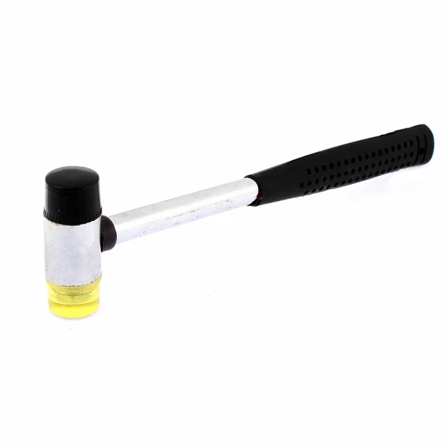 Maillet En Caoutchouc Marteau Outil À Main Jaune Clair Noir 10" Longueur