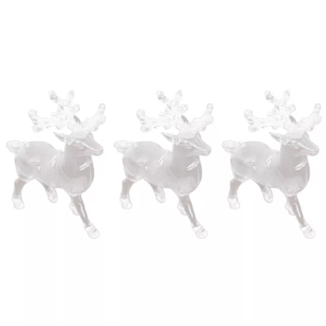 3 piezas figuras de ciervos transparentes de Navidad renos de pie pastel de alce
