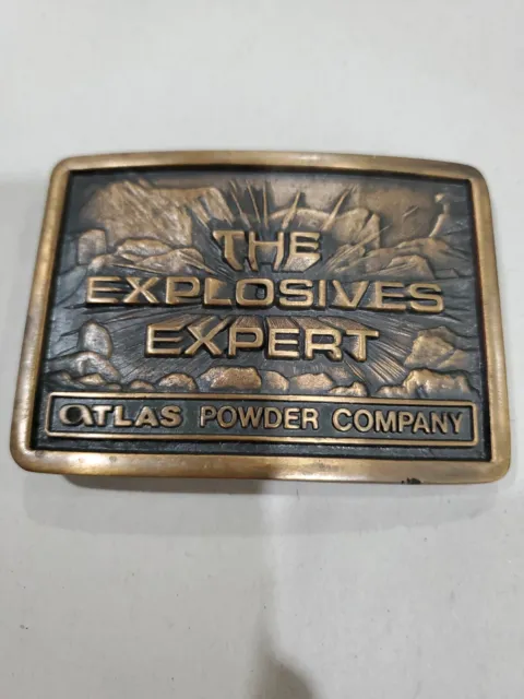 70s "The Explosives Expert" Atlas Powder Company Belt Buckle