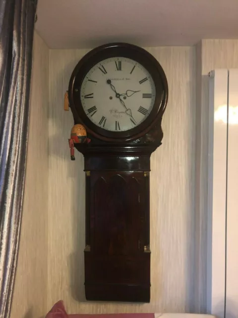 Antique tavern clock circa 1820 8 day movement by Underhill & son Wolverhampton