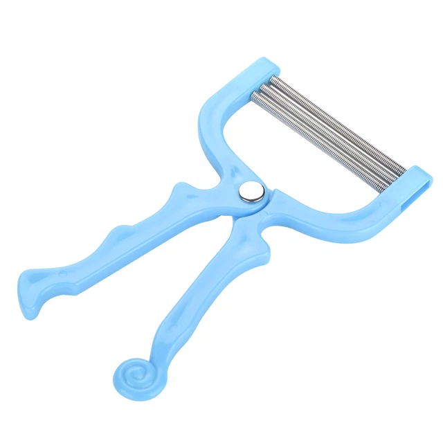 Dispositivo de depiladora facial tradicional chino plástico resorte azul NUEVO