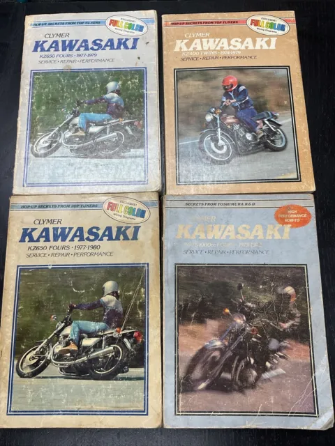 Lot Of 4 Clymer Kawasaki KZ650 Fours And Twins