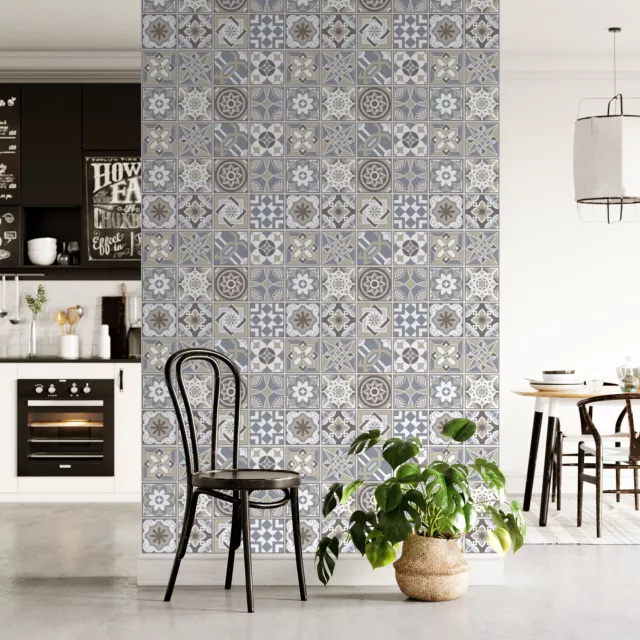 Mosaic Tile Sticker Kitchen Bathroom Black Grey Self Adhesive Vinyl Transfer DIY 2