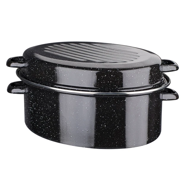 GSW Gänsebräter oval 32 cm - 4,5 Liter mit Chromring INDUKTION Bräter