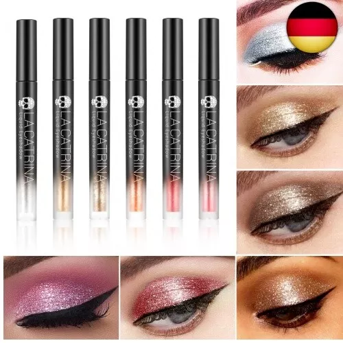 Flüssiger Glitzer Lidschatten Stift Augen Make-Up Set, Pigmentiert Glitter