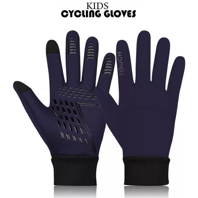 Kids Winter Warm Cycling Gloves - Touch Screen Anti-slip Children Thermal Warm