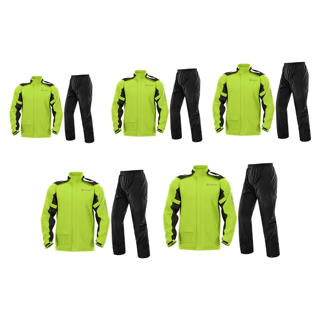 SULAITE Tuta antipioggia Moto Riflettente + Pantaloni con Copriscarpe Verde