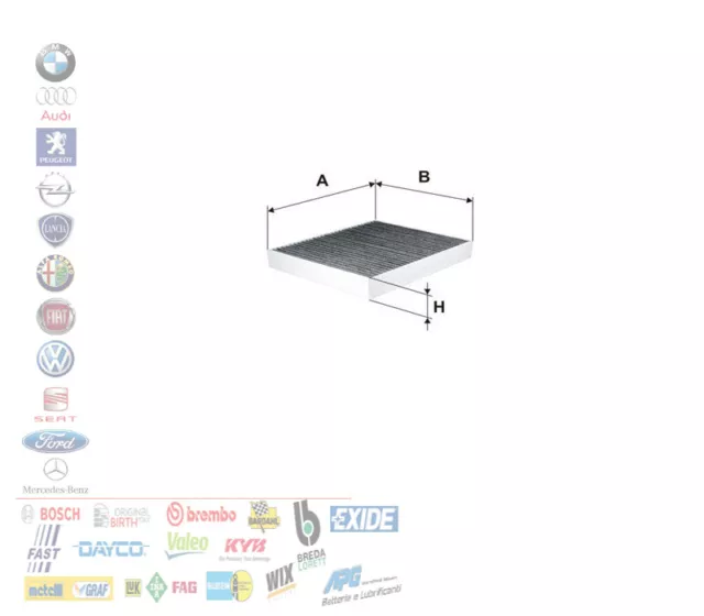 Filtro Abitacolo Carboni Attivi Opel Astra K Mokka Insignia Meriva B 1.3 1.6 2.0