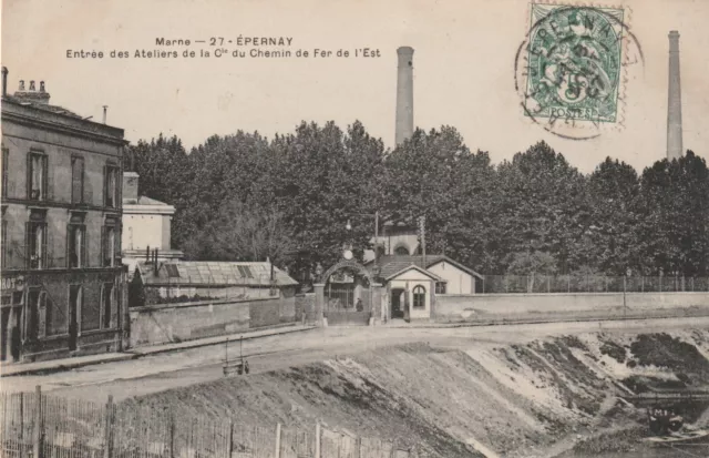 CPA 51 EPERNAY Entrée des Ateliers de la Cie du Chemin de Fer de l'Est