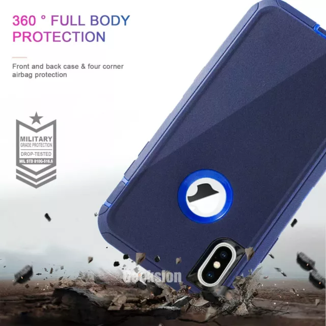 For Apple iPhone X XS MAX XR Shockproof Rugged Protective Case + Belt Clip 2
