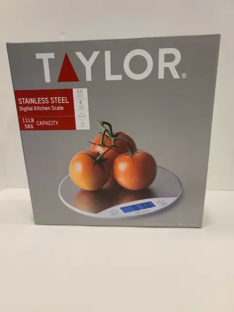 Taylor Stainless Steel Top Digital Food Scale White 11lb. max Ultra Thin 3896-21