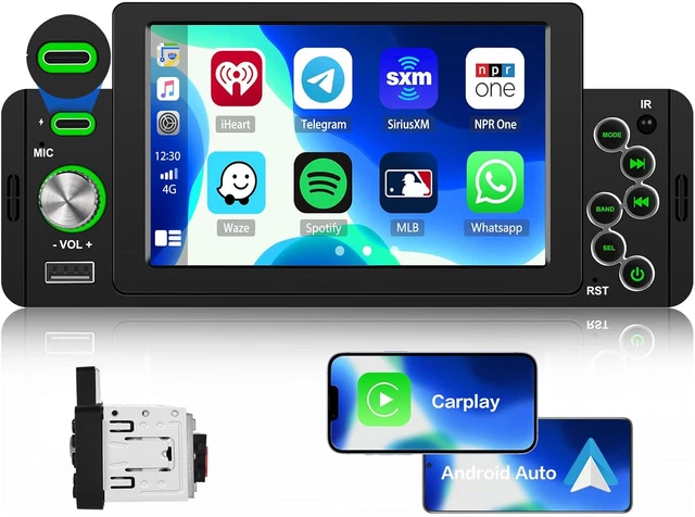 Hodozzy Android Autoradio 2 DIN 7 Pouces Carplay Sans Fil Android Auto - Bluetooth GPS WiFi DAB+ Caméra