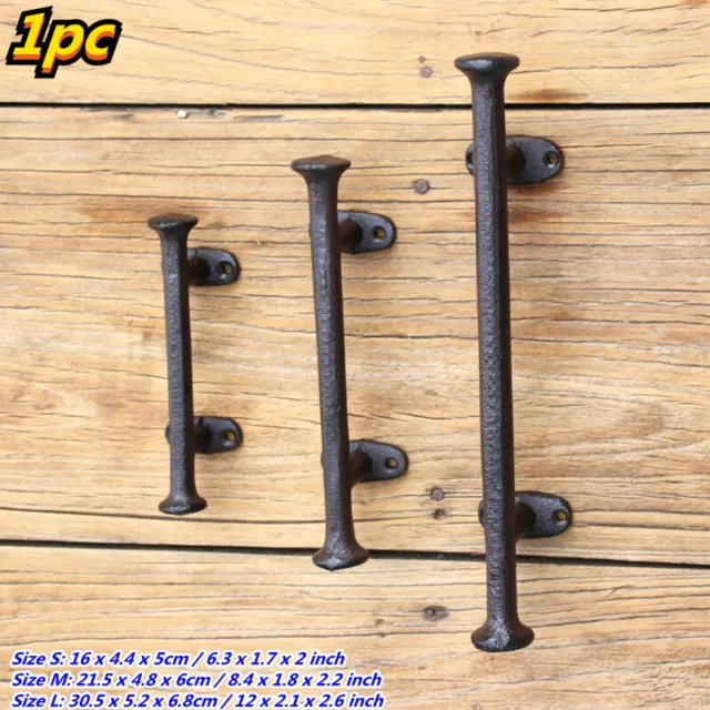 1X Retro Cast Iron Gate Barn Shed Door Handle Antique Cupboard Garden Home Decor