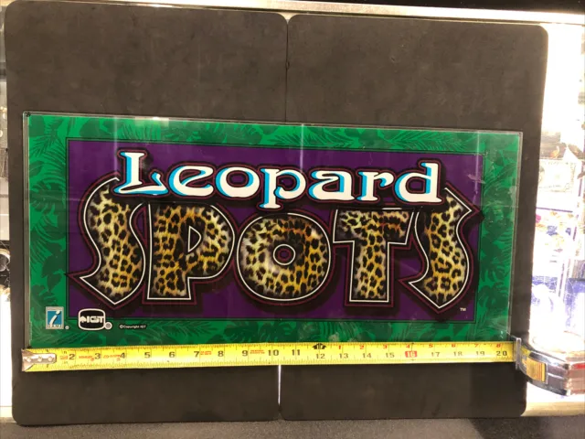 Slot Machine Sign ~ Leopard Spots~ Glass ~ 20 1/2 Inches Long
