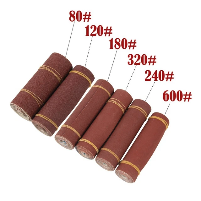 Rouleau Papier émeri Namvo - Grains 150, 240, 320, 400 - Polissage Métaux/bois - 25mm X 6m