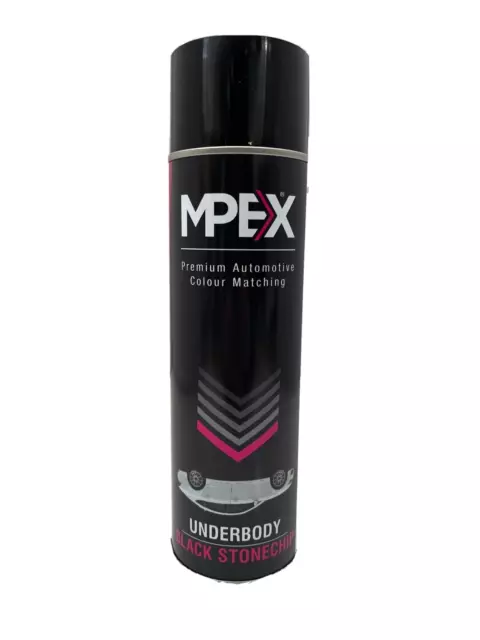 Mpex Black Stone Chip Anti Gravel Aerosol Spray Paint Oversprayable 500ml Can