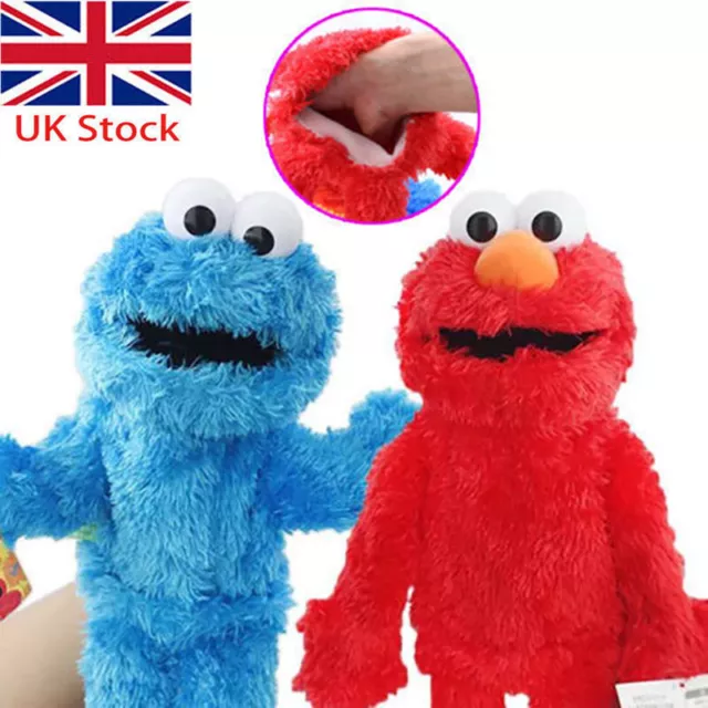 12" Living Hand Puppets Elmo Cookie Monster Sesame Street Soft Plush Toy Gift