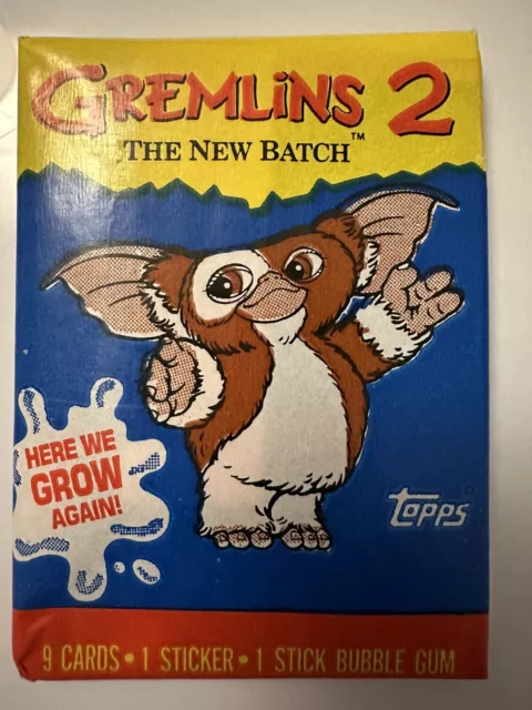 Gremlins 2 Topps Sealed Vintage Movie 9 Photo Cards Sticker and Bubble Gum