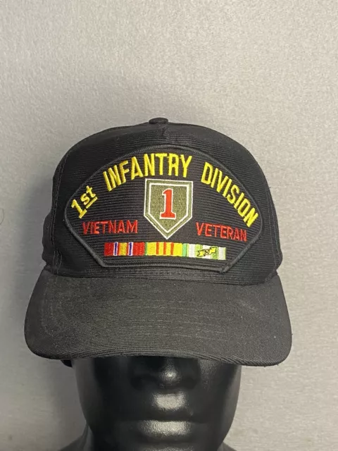 Us Army 1St Id First Infantry Division Vietnam Veteran Hat W/ Campaign Ribbons