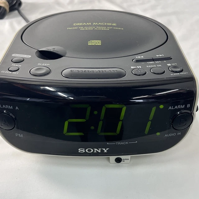 SONY DREAM MACHINE Model ICFCD815 FM/AM CD CLOCK RADIO Tested Working