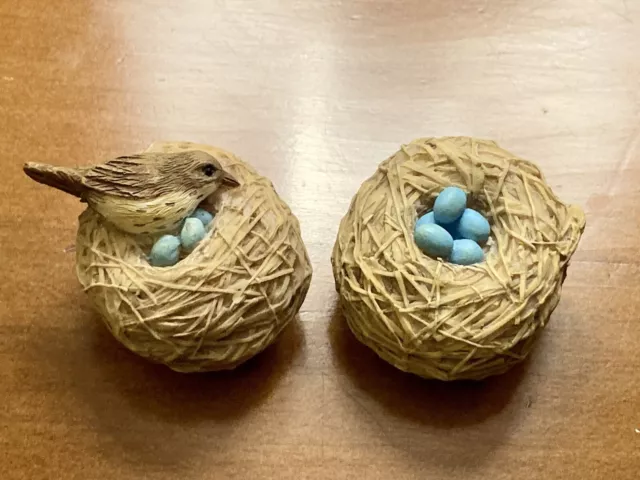 Hallmark Marjolein Bastin Wren Bird Nest Ornaments - New In Box