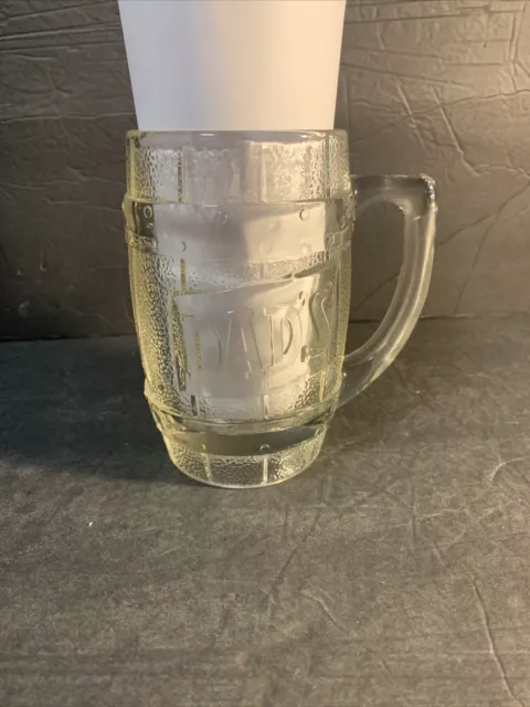 Dads Root Beer Barrel Mug Vtg Soda Fountain Float Thick Heavy Glass Advertising