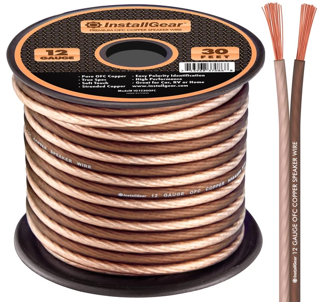 12 Gauge Speaker Wire (30Ft) - Brown 12 AWG Speaker Wire Speaker Ca