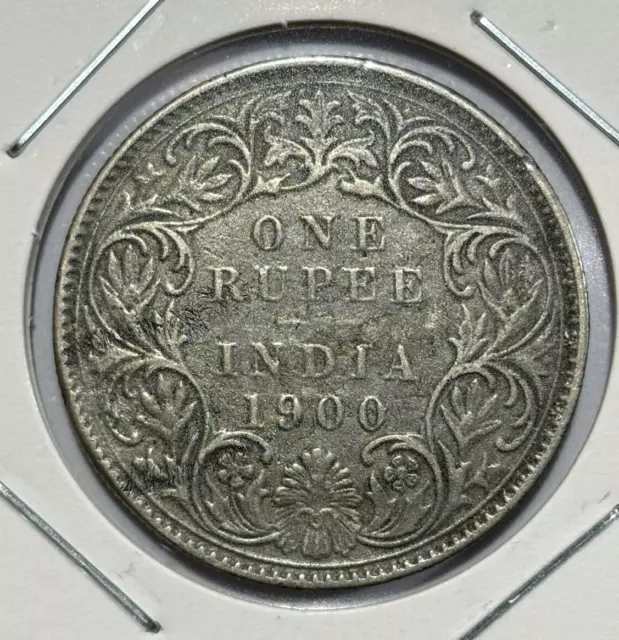 1900 British India 1 Rupee - Victoria 0.917 Silver Coin