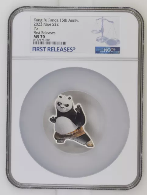 Kung Fu Panda 2023 1oz Silver Po Shaped Coin  Niue NGC MS70 FR
