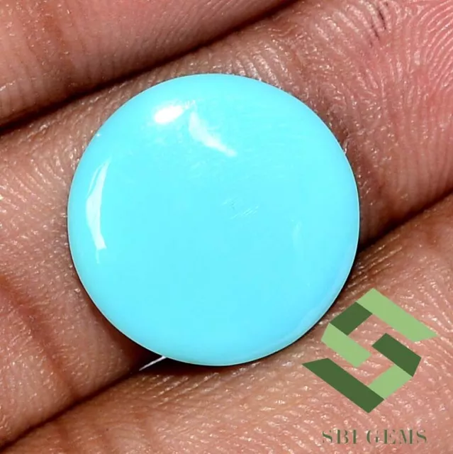 Certified Natural Sleeping Beauty Turquoise Round Cabochon Pair 16 mm Loose Gems