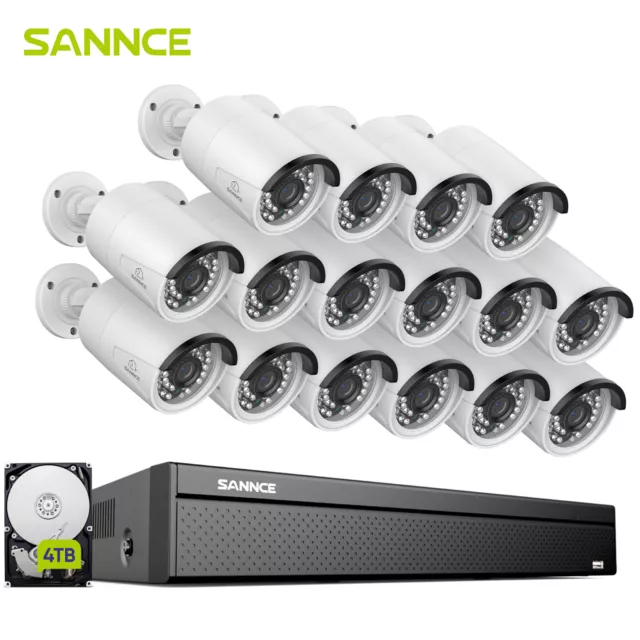 SANNCE 3MP POE Überwachungskamera Zwei-Wege-Audio 8MP 4K 16CH NVR AI Detection
