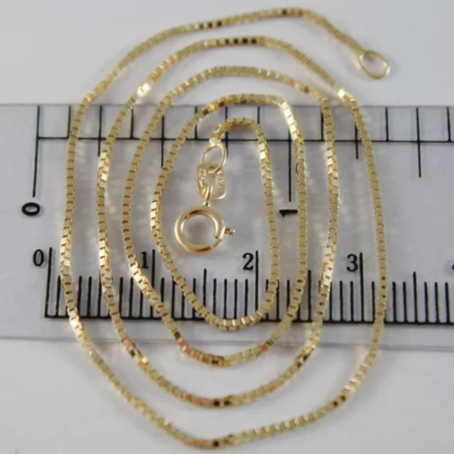 18K Yellow Gold Chain 1 Mm Venetian Square Link 17.71 Inches, Made In Italy