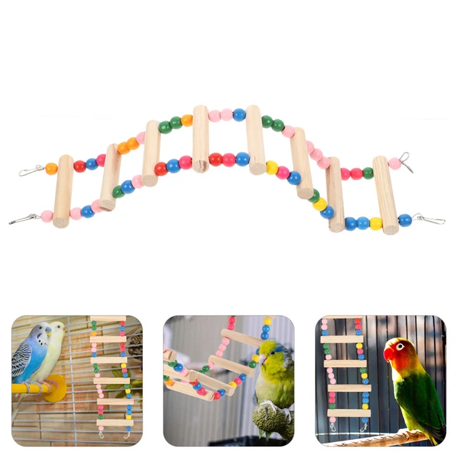 Wooden Parrot Toys: Interactive Climbing Ladder For Birds