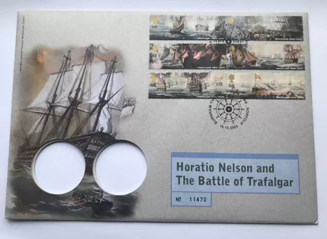 2005 Horatio Nelson Y El Batalla De Trafalgar Primer Día Cubierta Sellos No