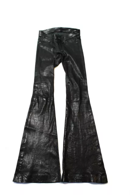 Rag & Bone Jean Womens Mid Rise Leather Flare Pants Black Size 24