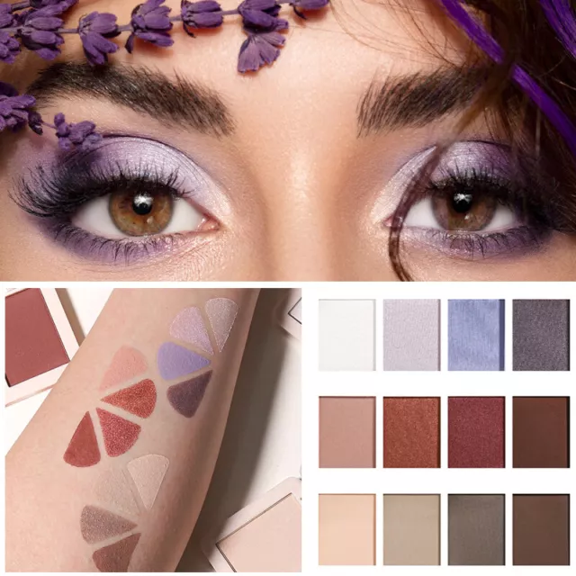 4Color Paleta de Sombras Mate Purpurina Ojos Larga Duración Brillo Maquillaje "
